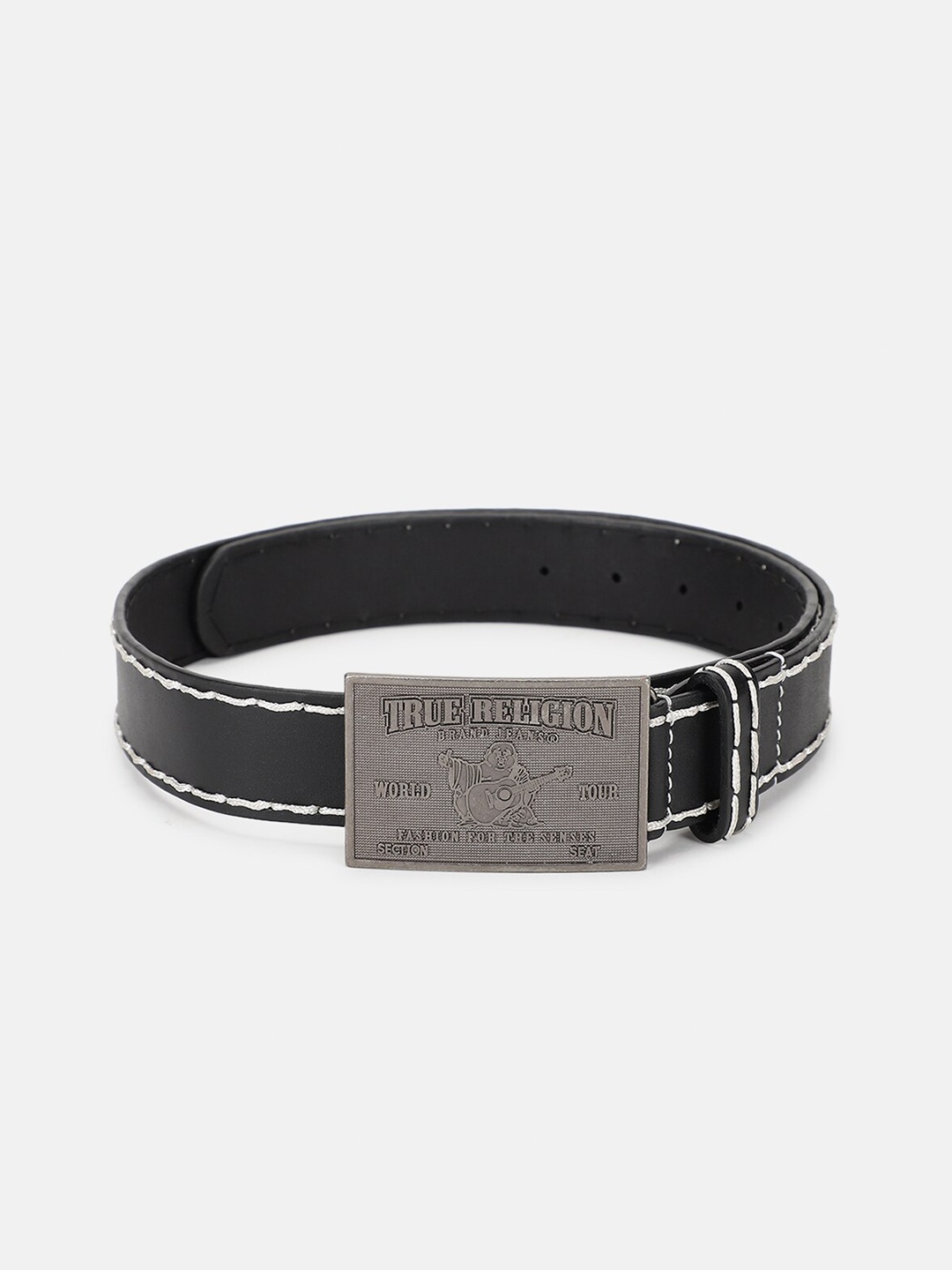 

True Religion Men Leather Belt, Black