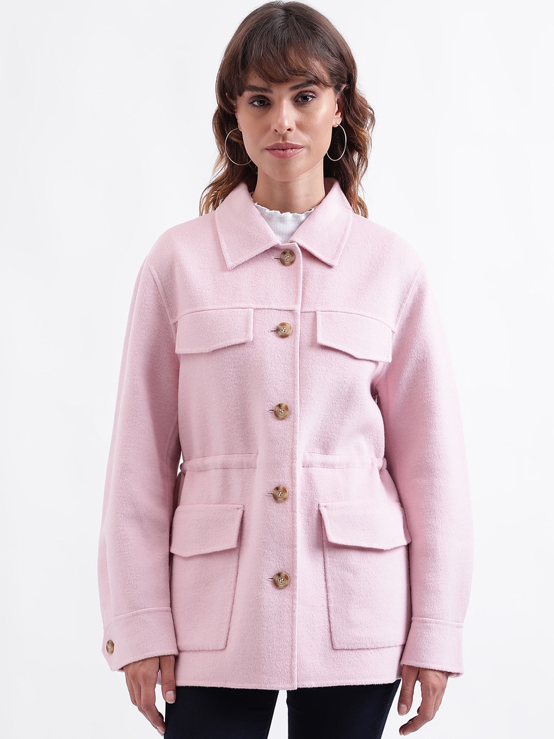 

GANT Longline Spread Collar Tailored Jacket, Pink