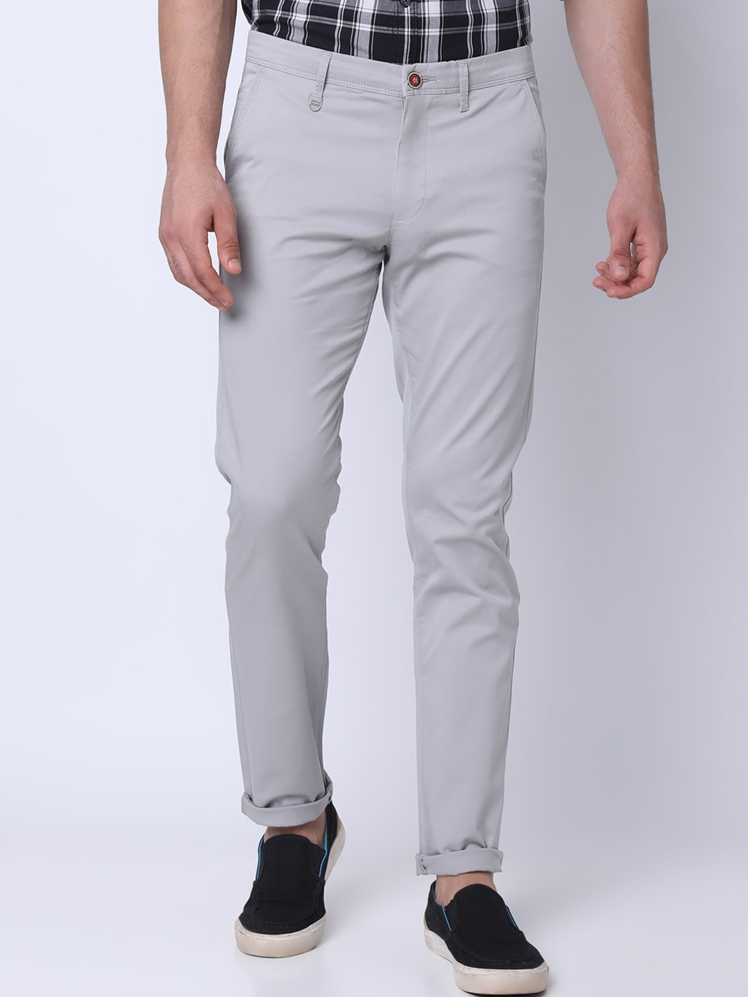 

Oxemberg Men Slim Fit Cotton Chinos Trousers, Off white