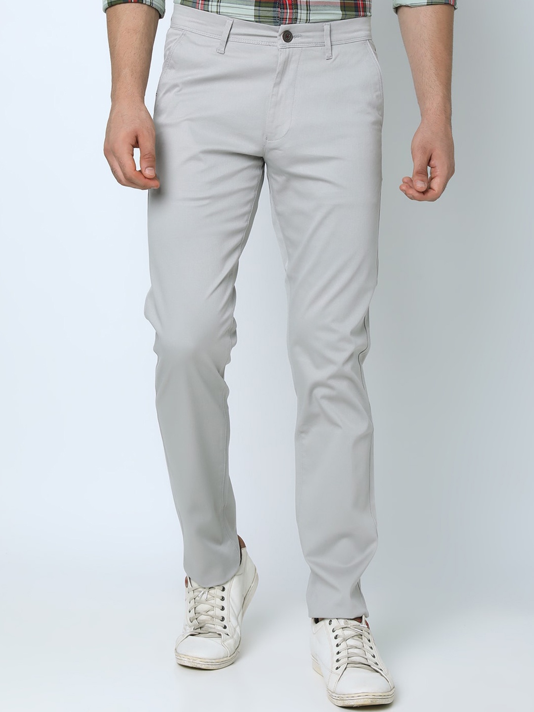 

Oxemberg Men Slim Fit Cotton Chinos Trousers, Off white