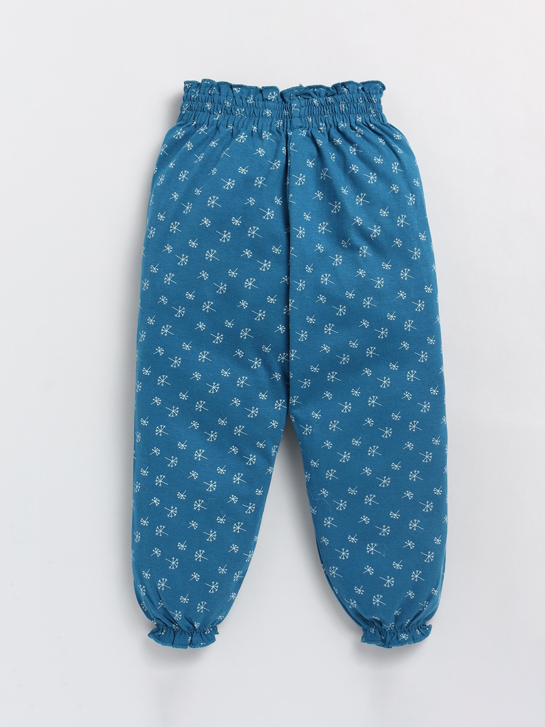 

BAESD Girls Floral Printed Cotton Mid Rise Joggers, Blue