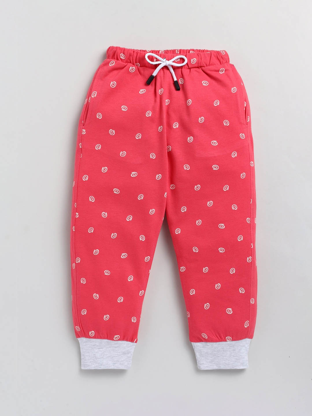 

BAESD Girls Printed Cotton Joggers, Coral