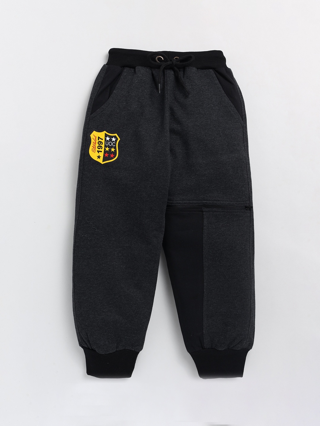 

BAESD Boys Mid Rise Cotton Joggers, Black