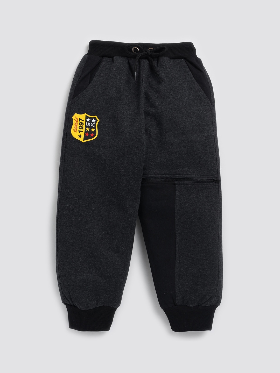 

BAESD Boys Mid Rise Cotton Acrylic Joggers, Grey