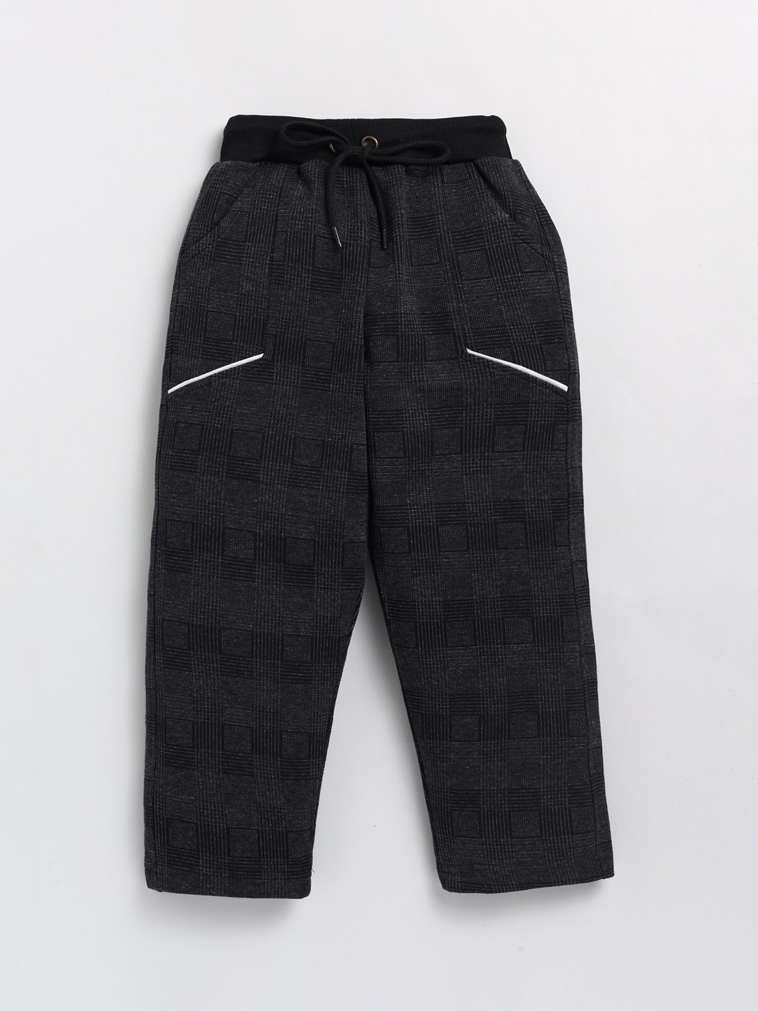 

BAESD Boys Checked Cotton Track Pant, Black