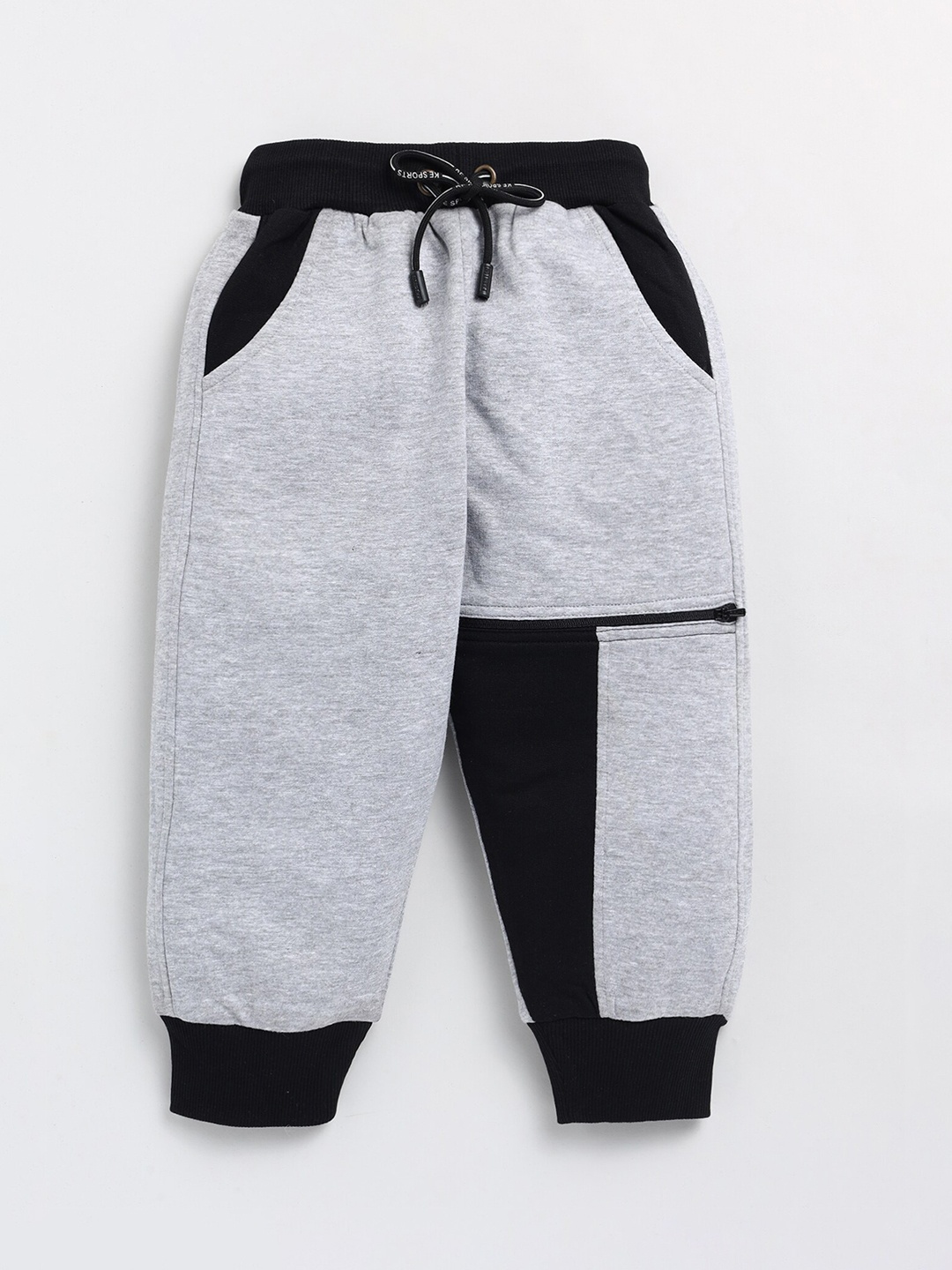 

BAESD Boys Colourblocked Cotton Joggers, Grey
