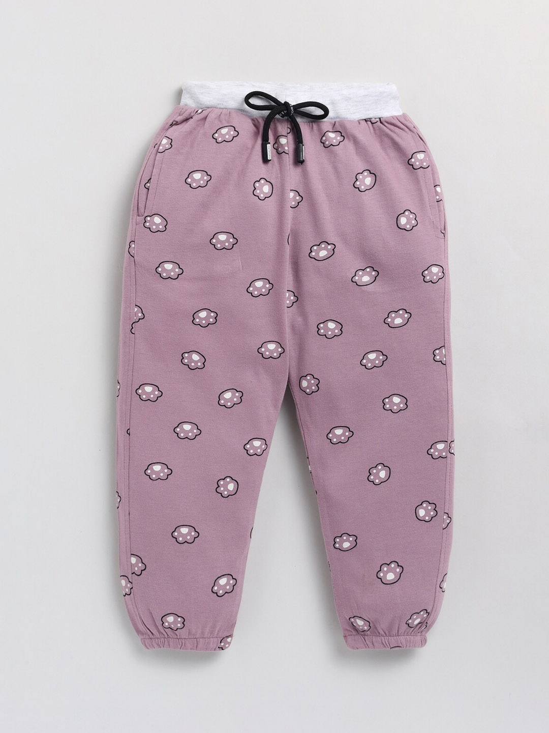 

BAESD Girls Cotton Mid Rise Joggers, Violet