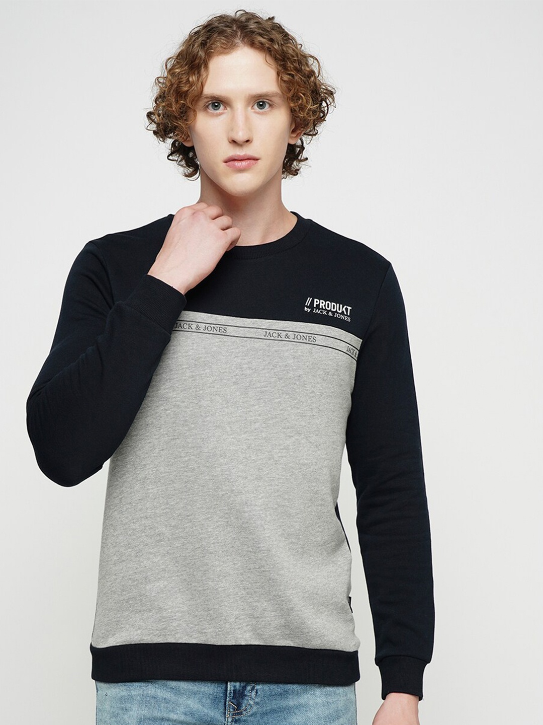 

Jack & Jones Colourblocked Pullover Sweatshirt, Grey