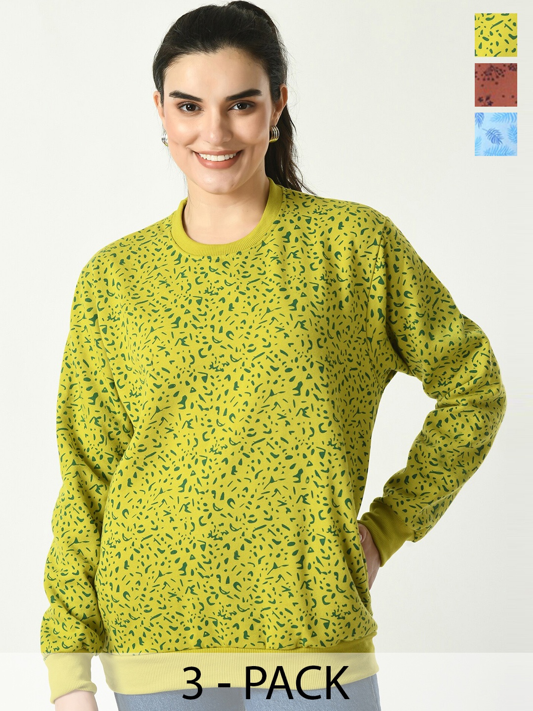 

BAESD Pack Of 3 Printed Fleece Pullover, Yellow