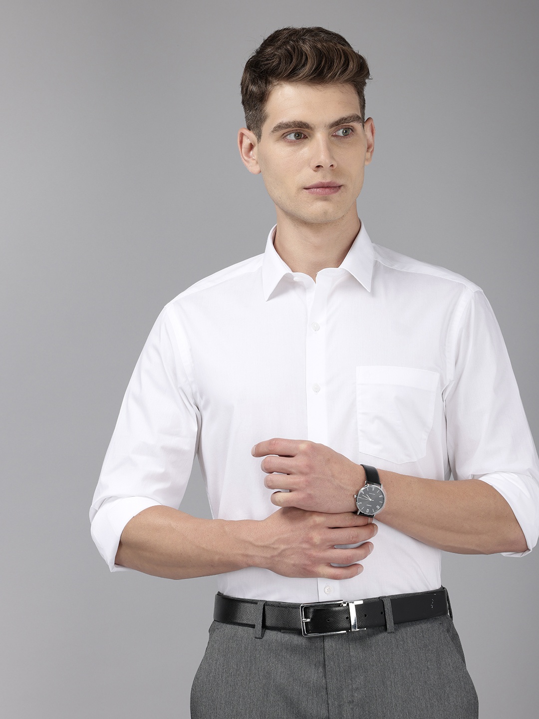 

Arrow Pure Cotton Manhattan Slim Fit Formal Shirt, White