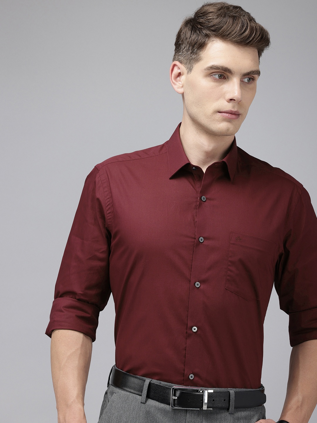 

Arrow Manhattan Slim Fit Pure Cotton Formal Shirt, Maroon