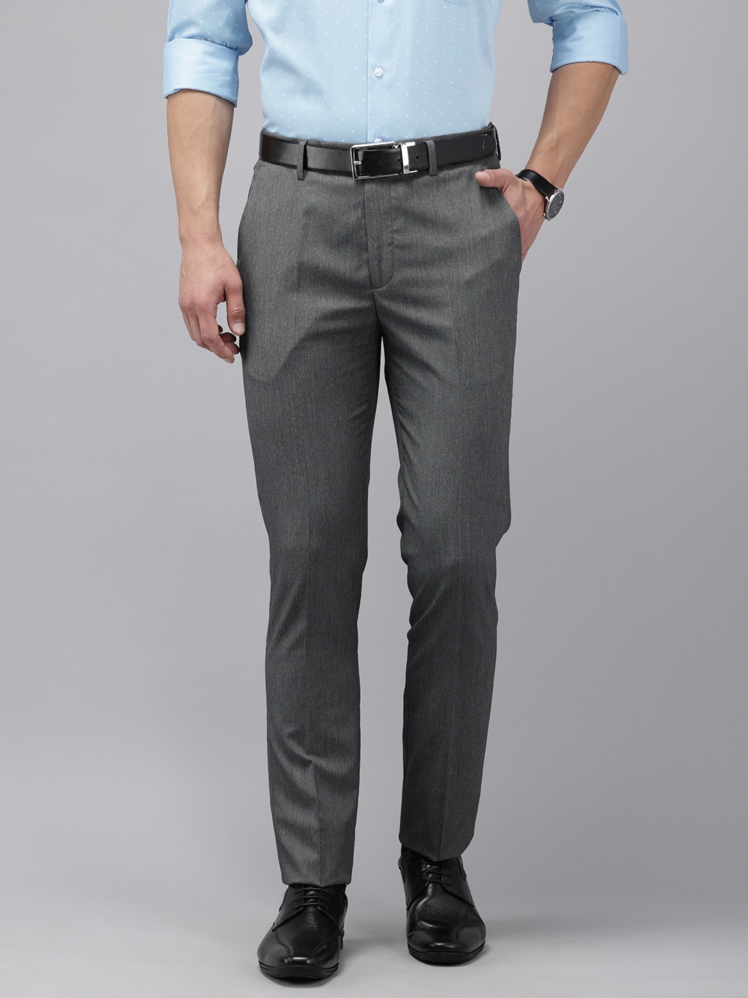 

Arrow Men Super Slim Fit Formal Trousers, Grey