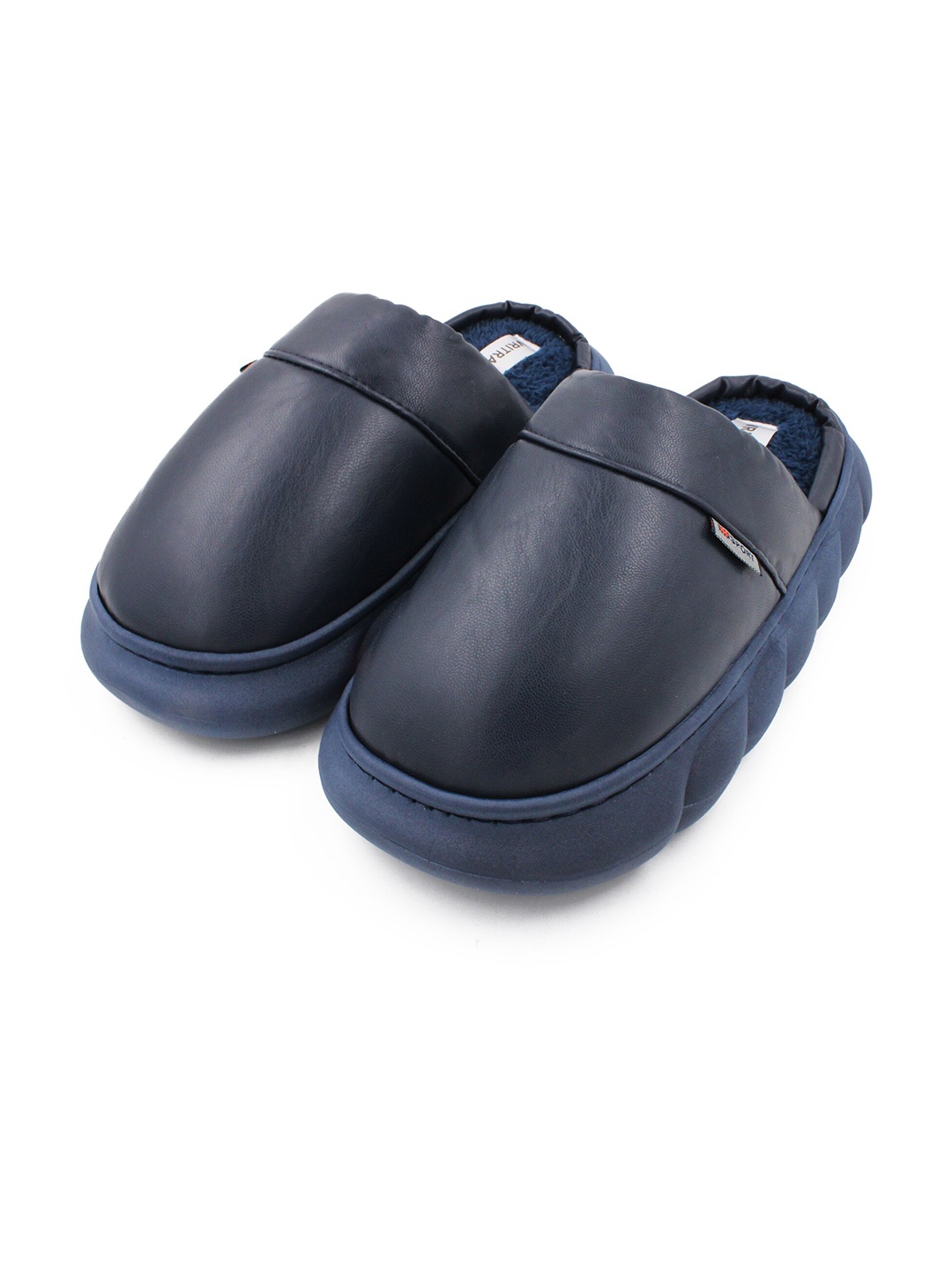 

JENNA Men Warm Fur Room Slippers, Navy blue