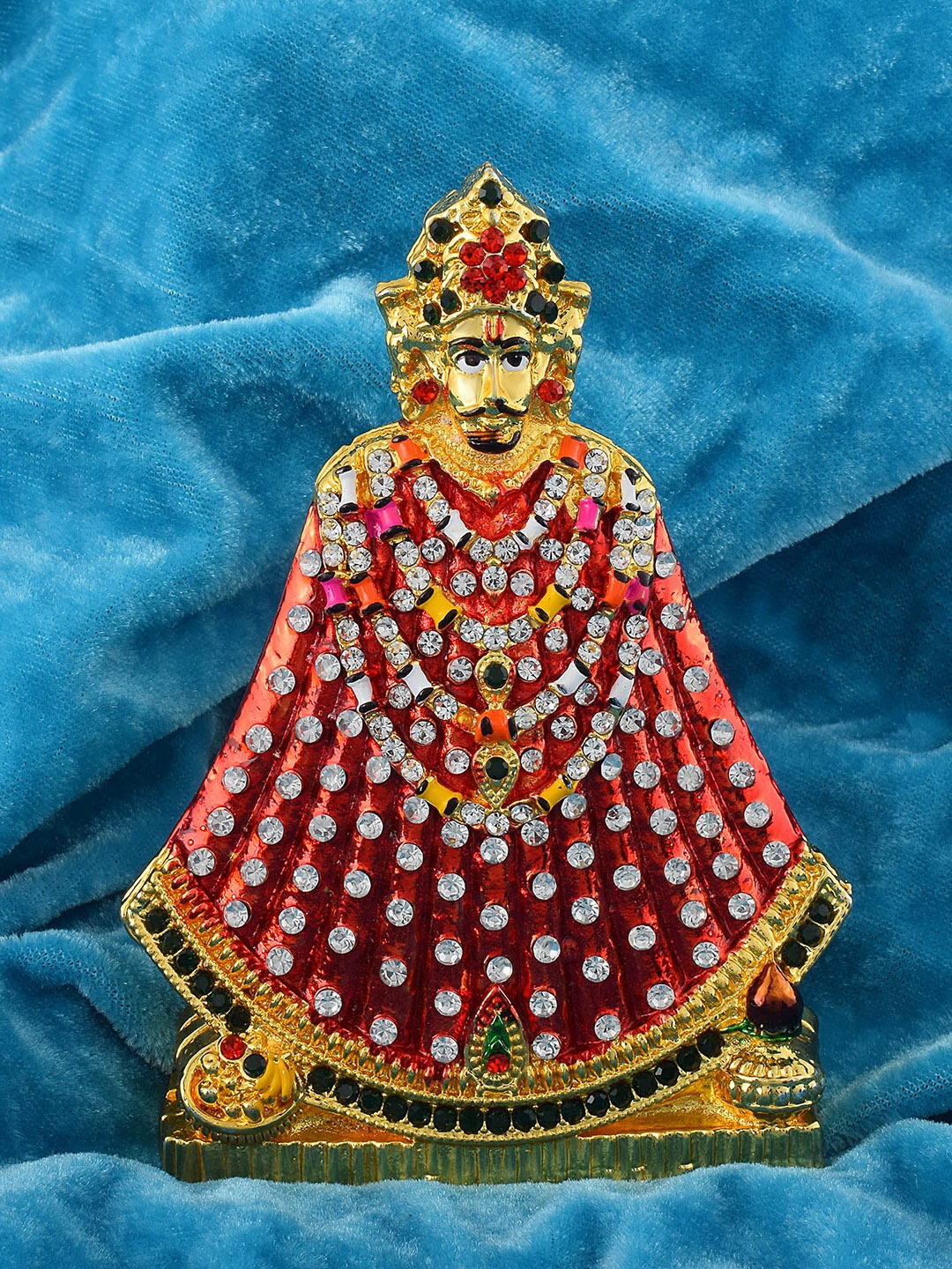 

MEMOIR Red Gold-Plated Khatu Shyan Figurine Showpiece