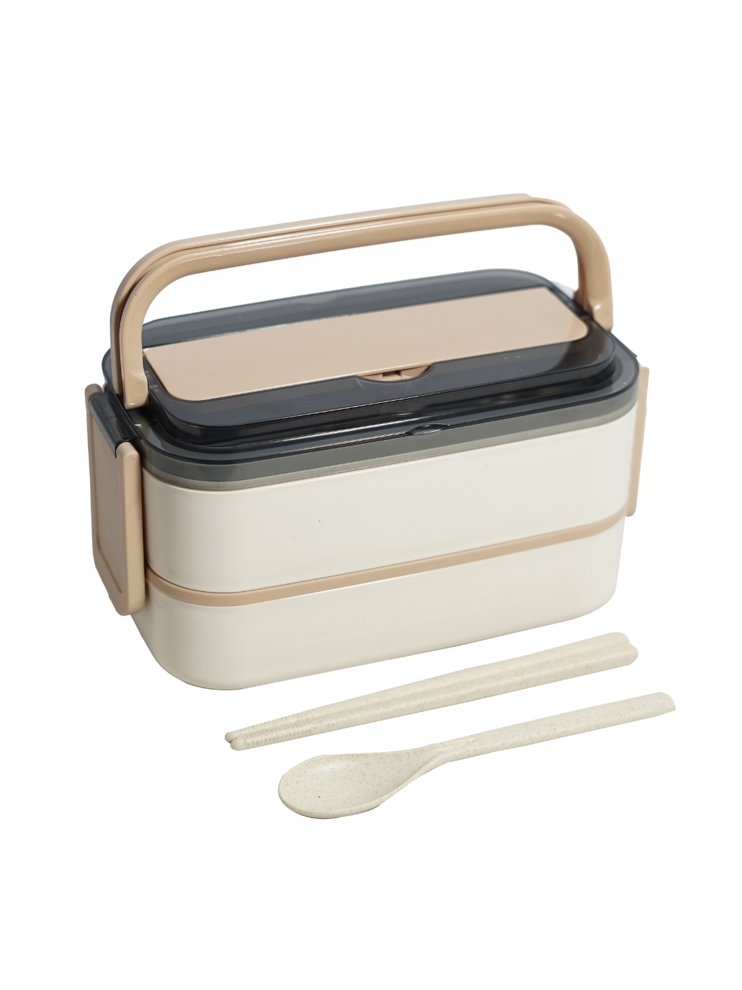 

YELONA Japanese Bento Beige Stainless Steel Dishwasher and Microwave Safe Lunch Box