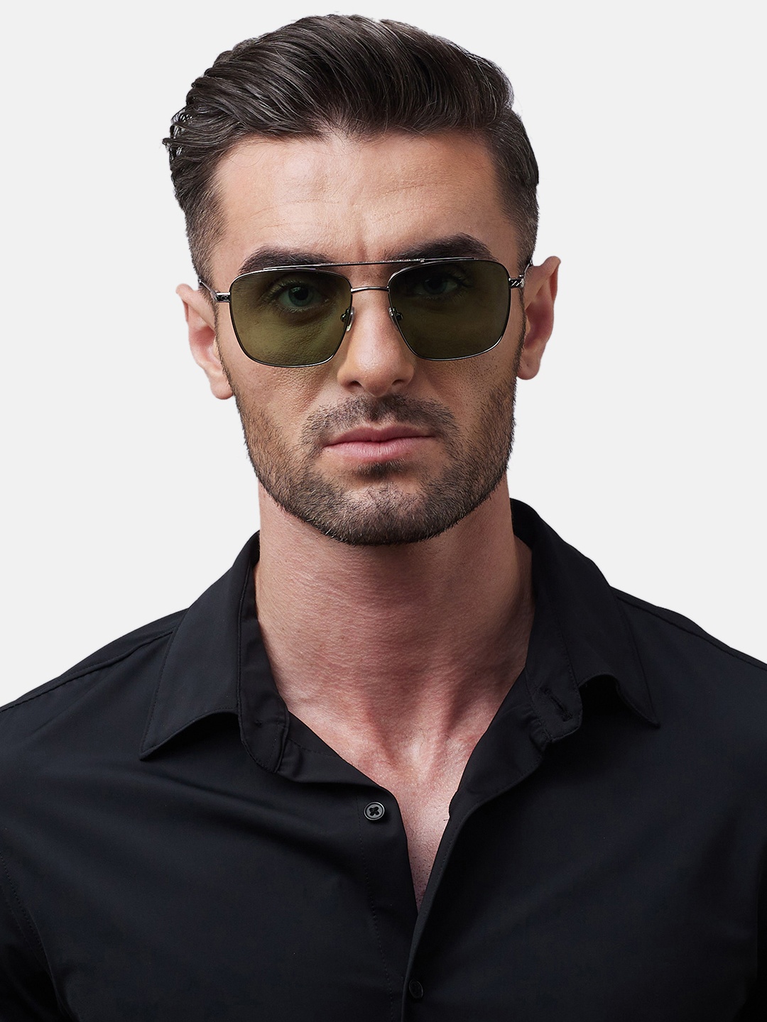 

Shisen Fox KAEN GUN Unisex Sunglass 57, Green