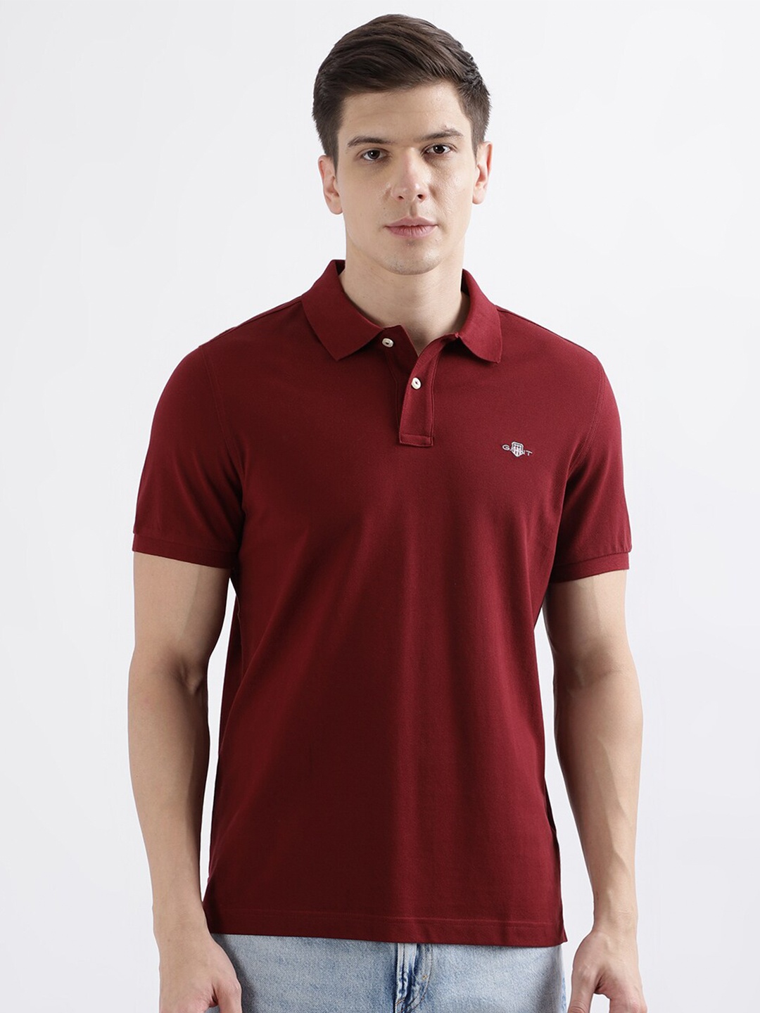 

GANT Polo Collar Pure Cotton T-shirt, Red