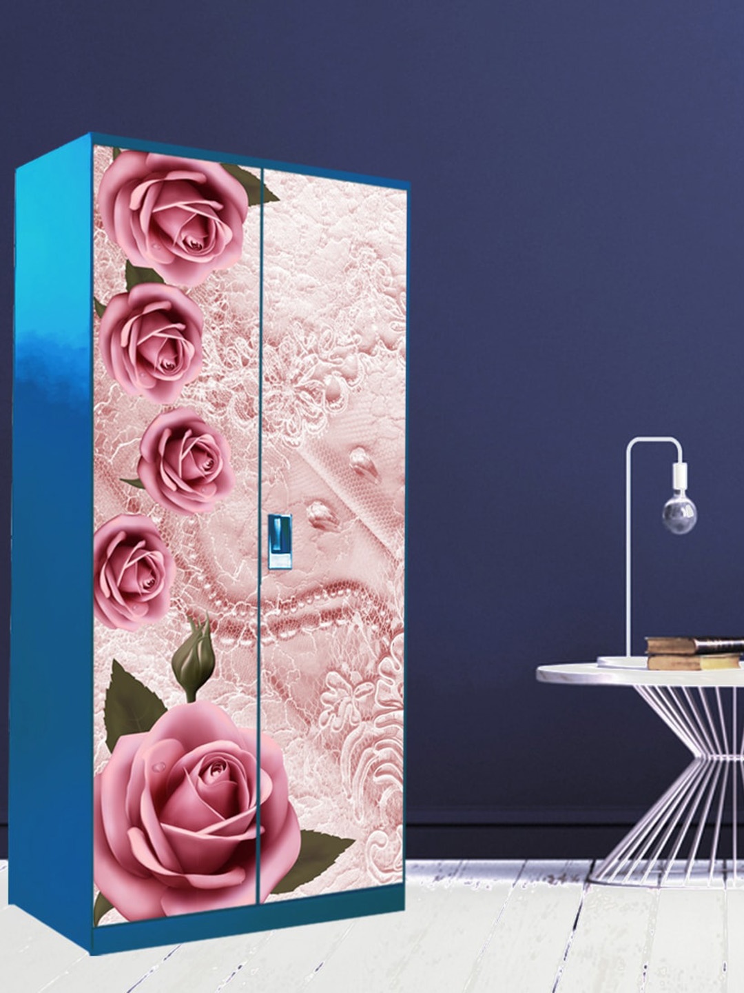 

WallDaddy Pink Floral Printed Wardrobe Sticker