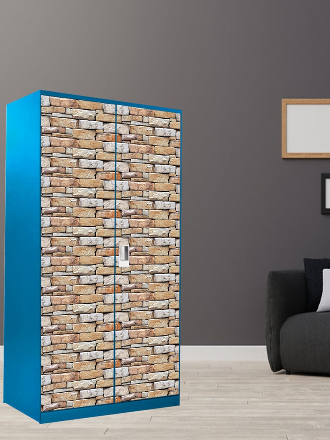 

WallDaddy Brown & Grey Wall Printed 3D-Wardrobe Sticker