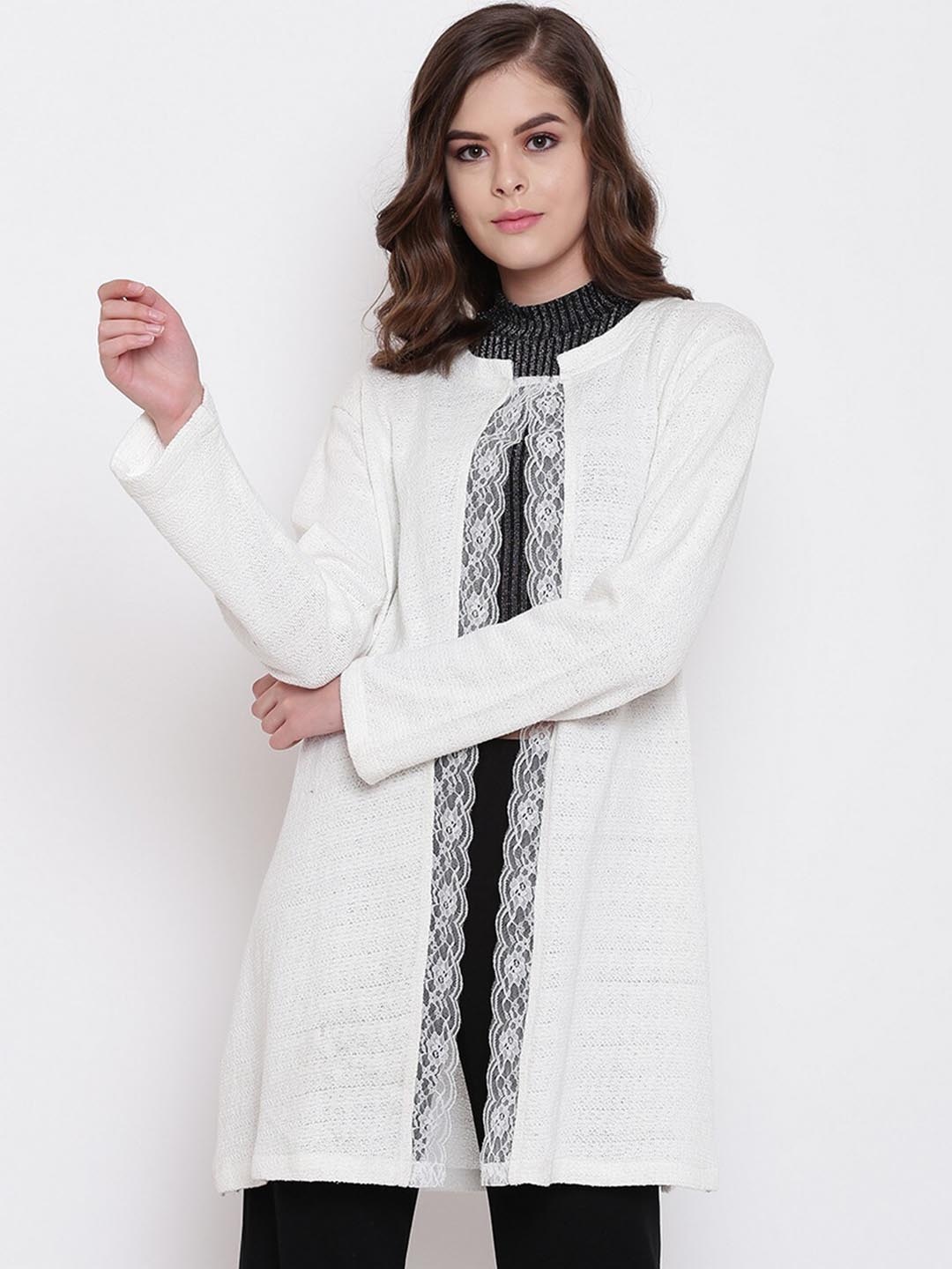 

BAESD Lightweight Collarless Longline Tailored Jacket, Off white