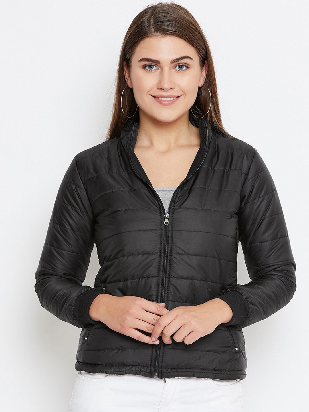 

BAESD Mock Collar Lightweight Puffer Jacket, Black