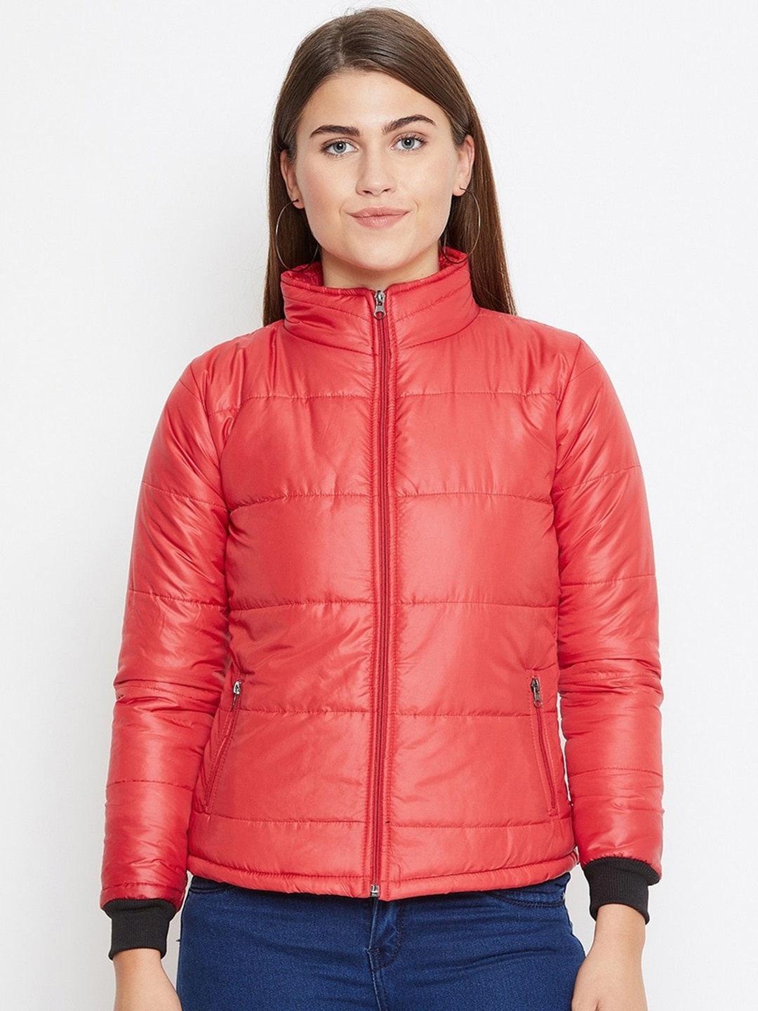 

BAESD Mock Collar Lightweight Puffer Jacket, Red