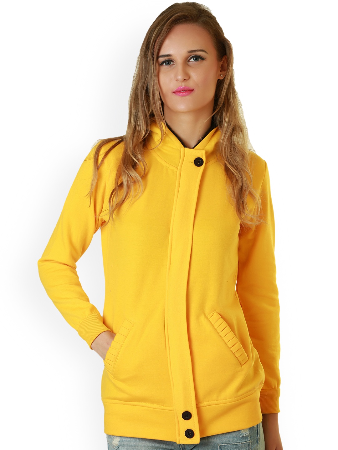 

BAESD Hooded Lightweight Fleece Bomber Jacket, Yellow