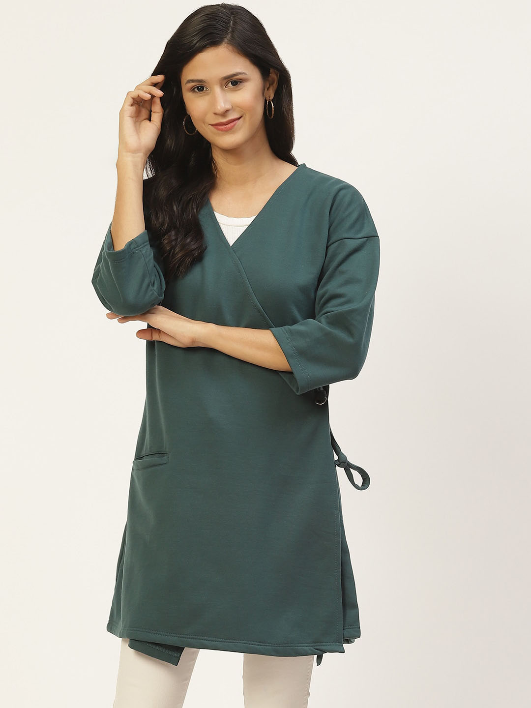 

BAESD V-Neck Fleece Tunic, Teal