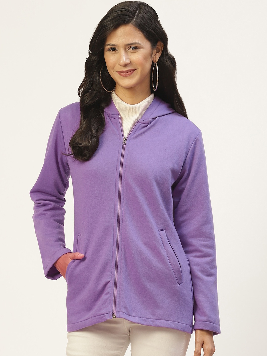

BAESD Hooded Lightweight Fleece Tailored Jacket, Violet
