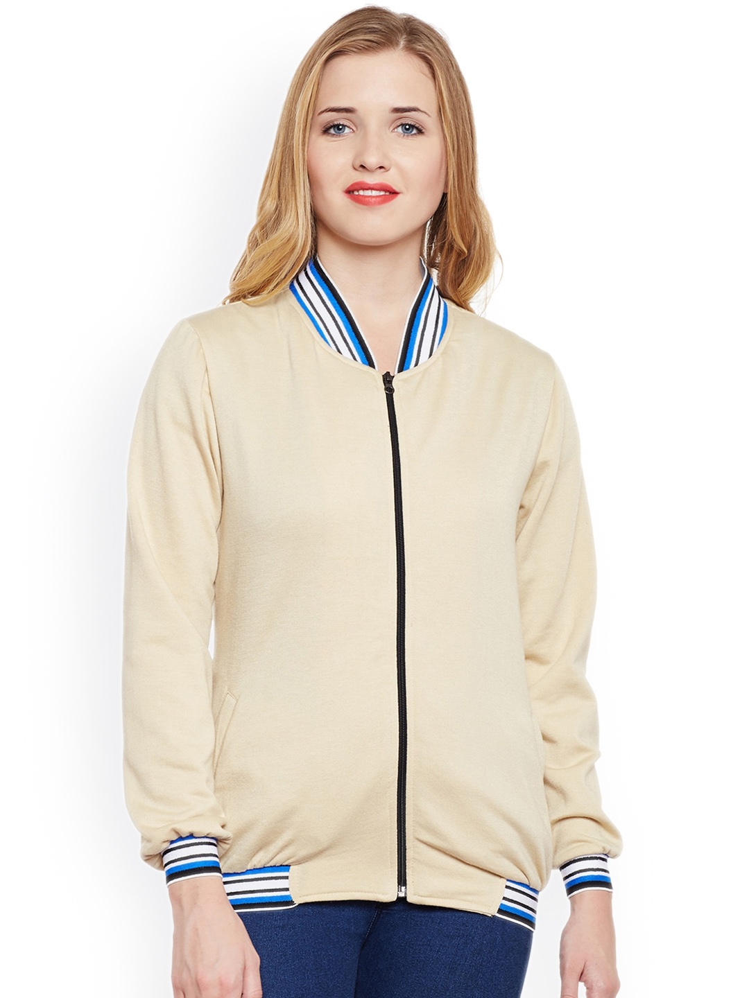 

BAESD Lightweight Fleece Bomber Jacket, Nude