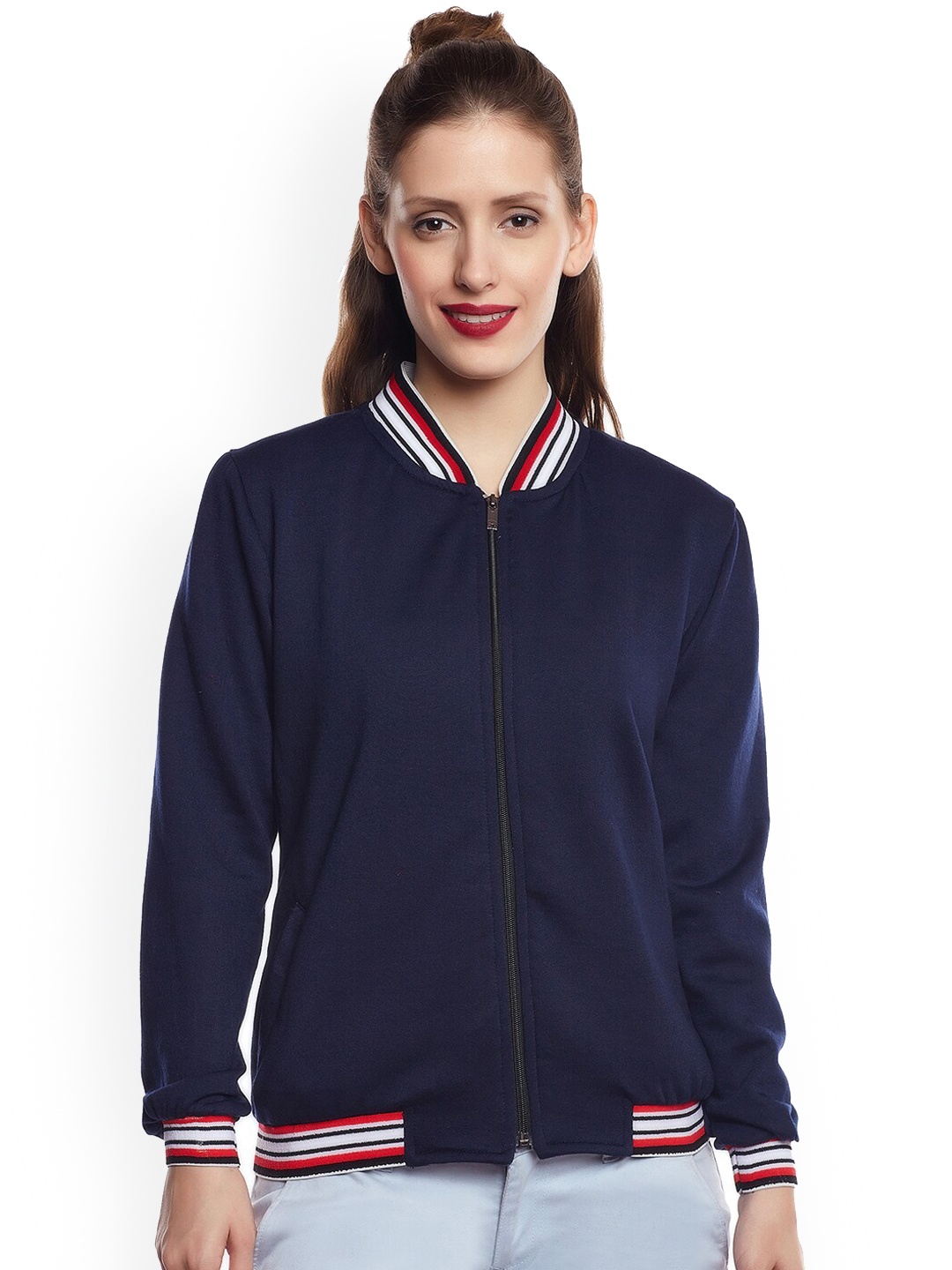 

BAESD Lightweight Fleece Bomber Jacket, Navy blue