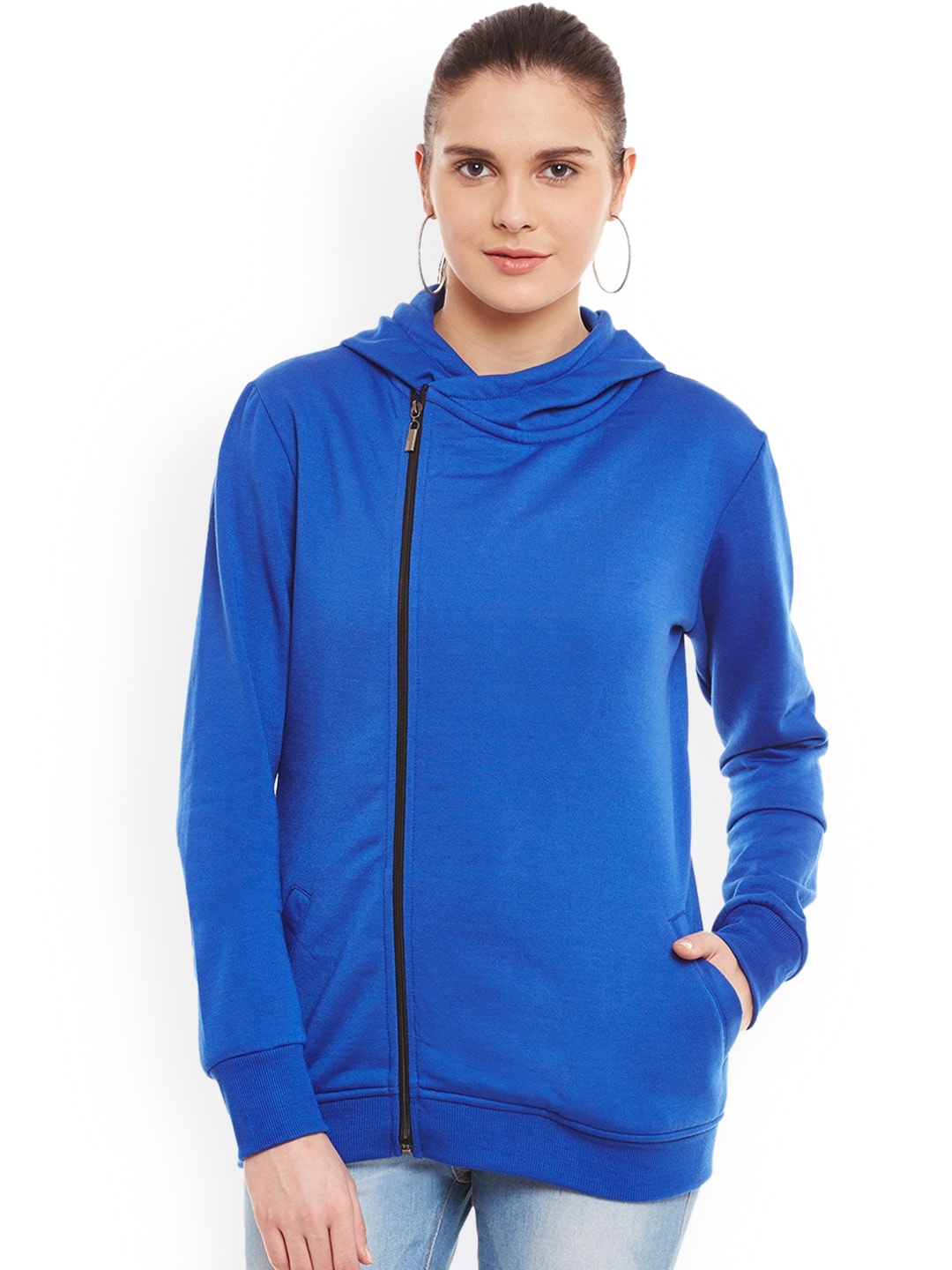 

BAESD Hooded Fleece Lightweight Open Front Jacket, Blue