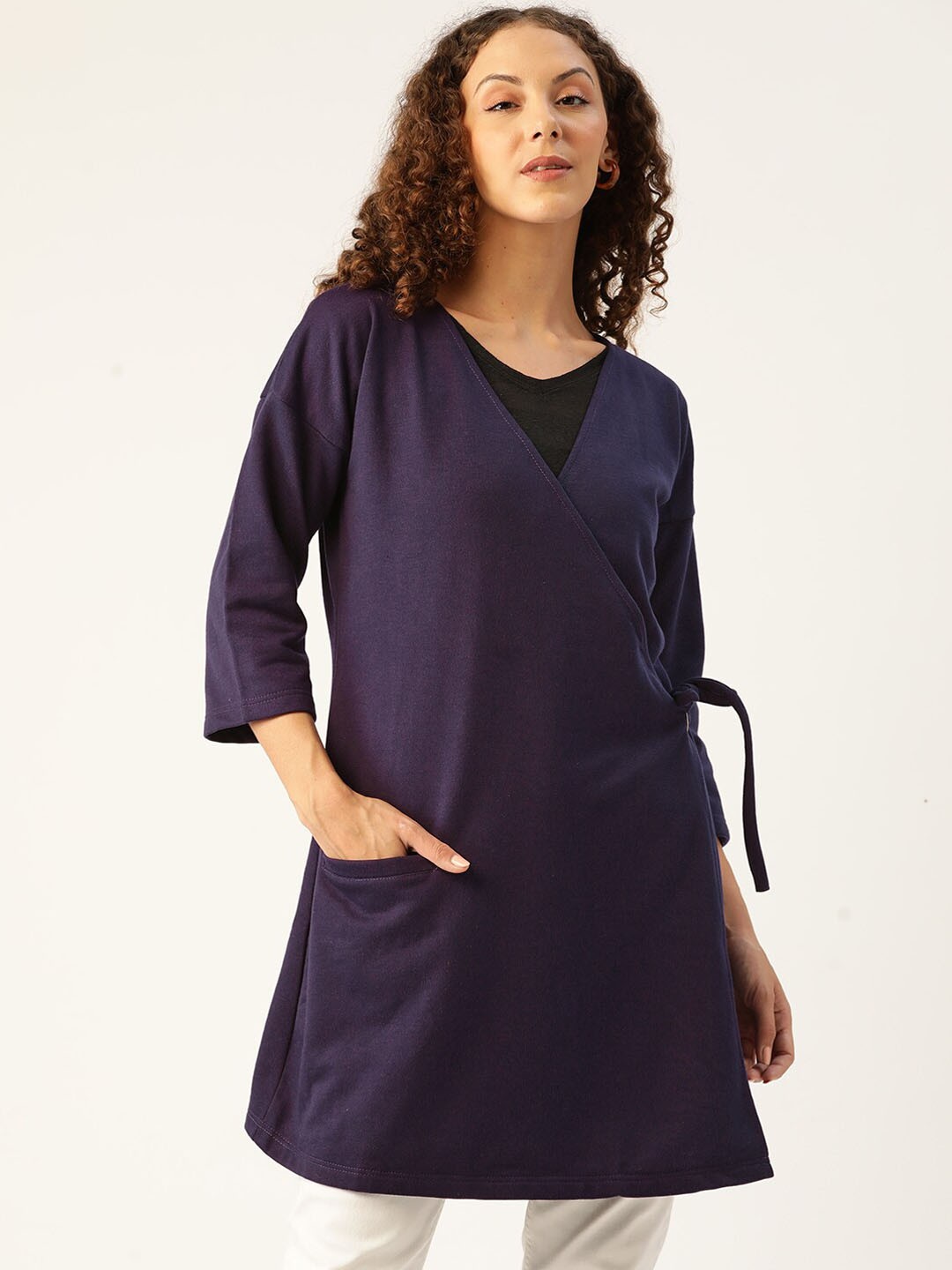

BAESD V-Neck Fleece Lightweight Longline Open Front Jacket, Purple
