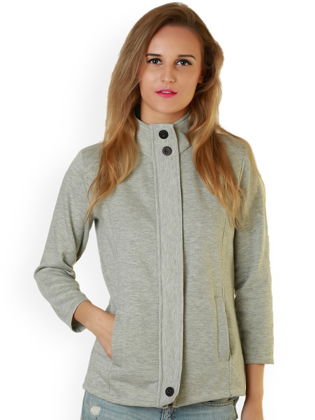 

BAESD Mock Collar Fleece Lightweight Tailored Jacket, Grey