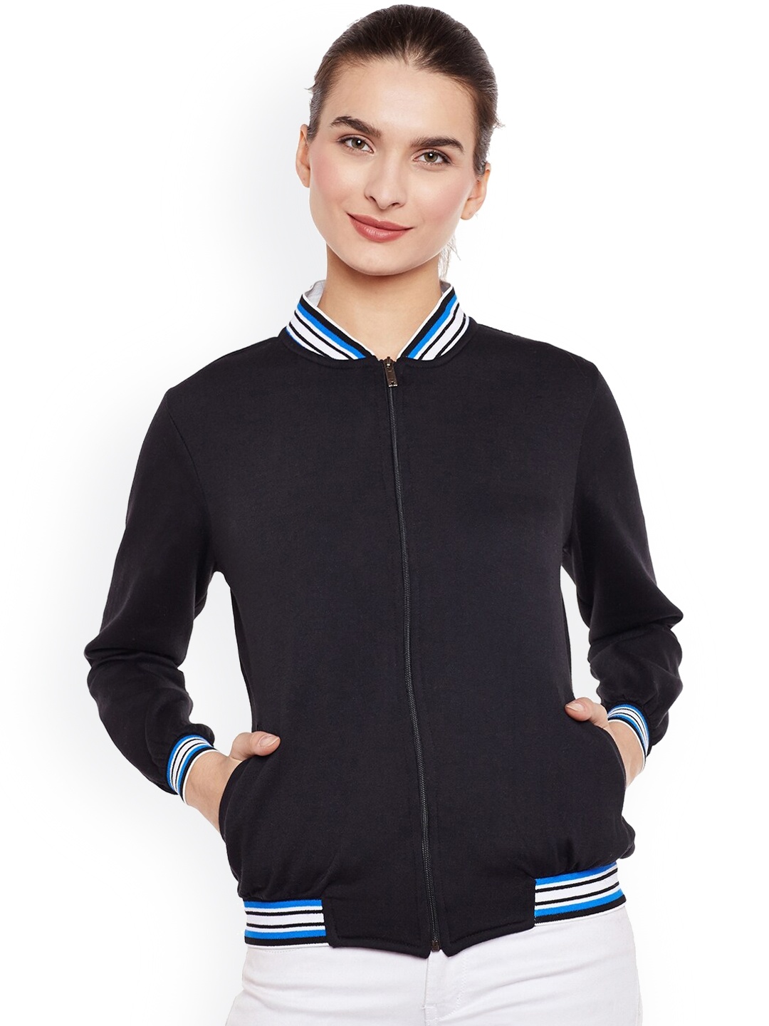

BAESD Lightweight Fleece Bomber Jacket, Black