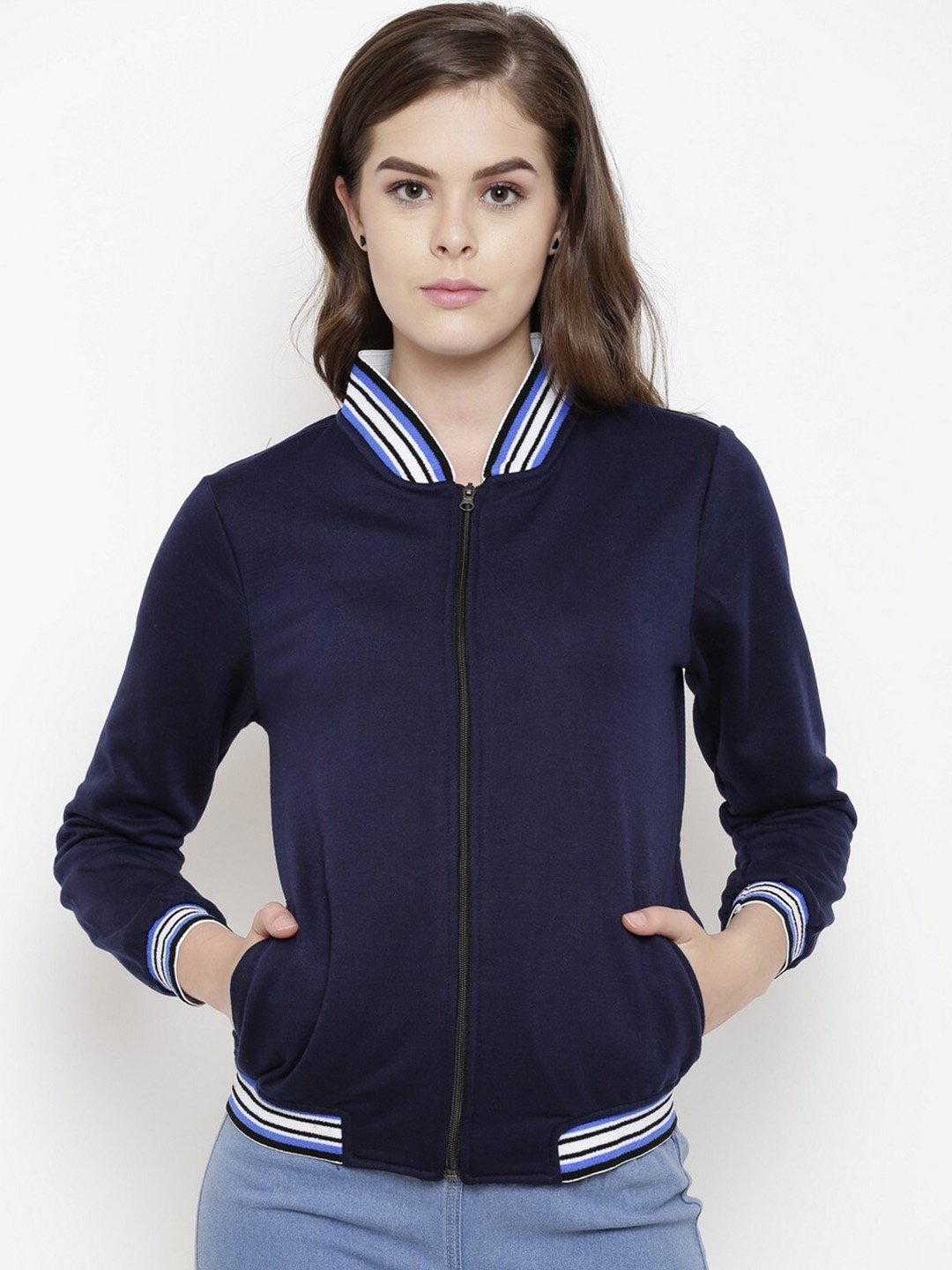 

BAESD Lightweight Fleece Bomber Jacket, Navy blue