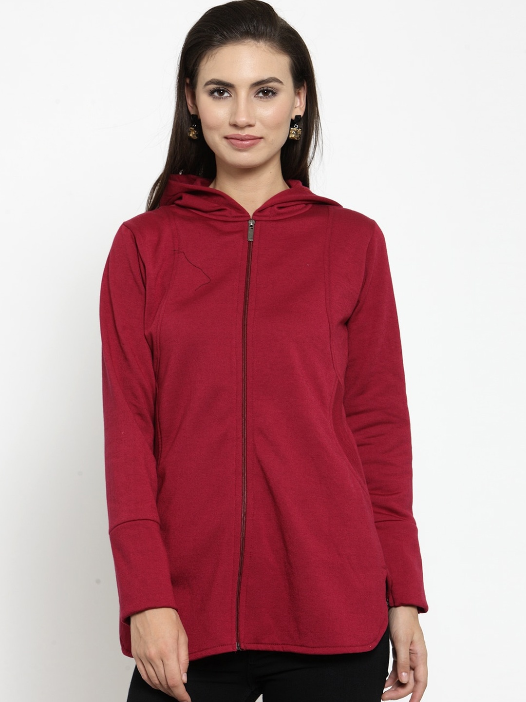 

BAESD Fleece Lightweight Longline Tailored Jacket, Maroon