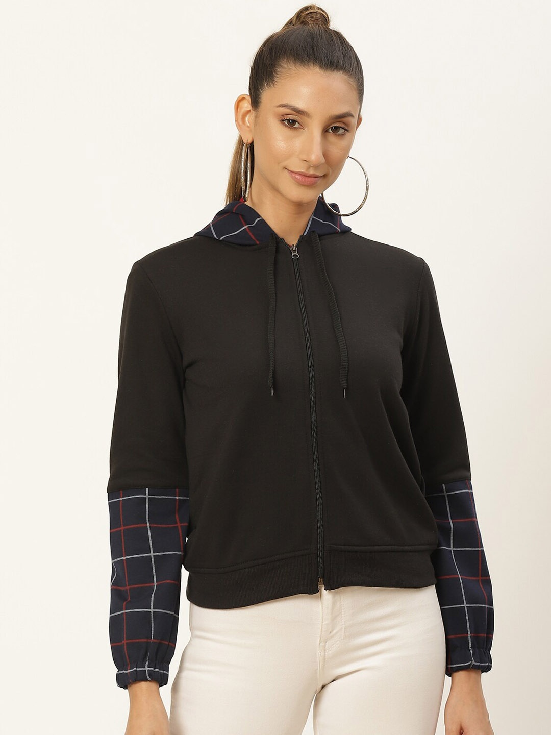 

BAESD Hooded Fleece Lightweight Bomber Jacket, Black