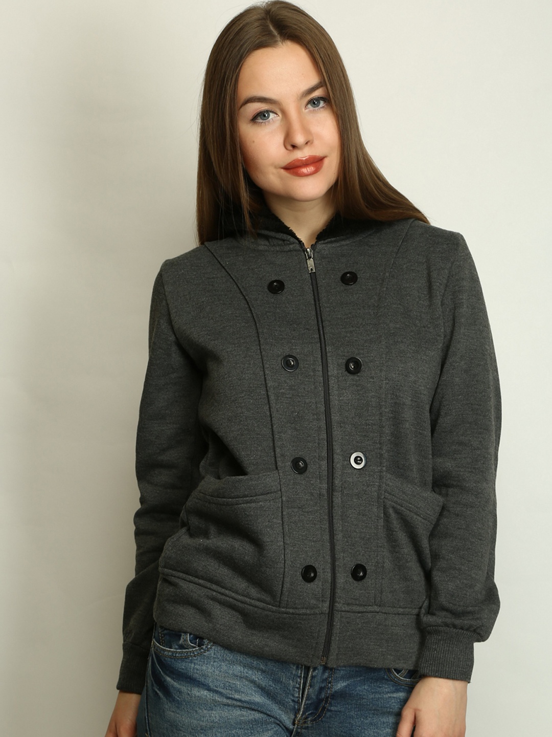 

BAESD Hooded Fleece Lightweight Tailored Jacket, Grey