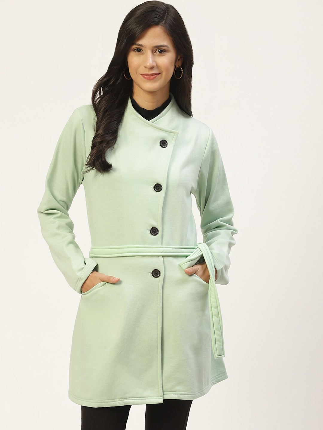 

BAESD Lightweight Longline Fleece Tailored Jacket, Sea green