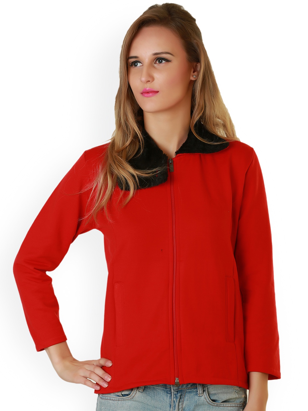 

BAESD Fleece Lightweight Bomber Jacket, Red