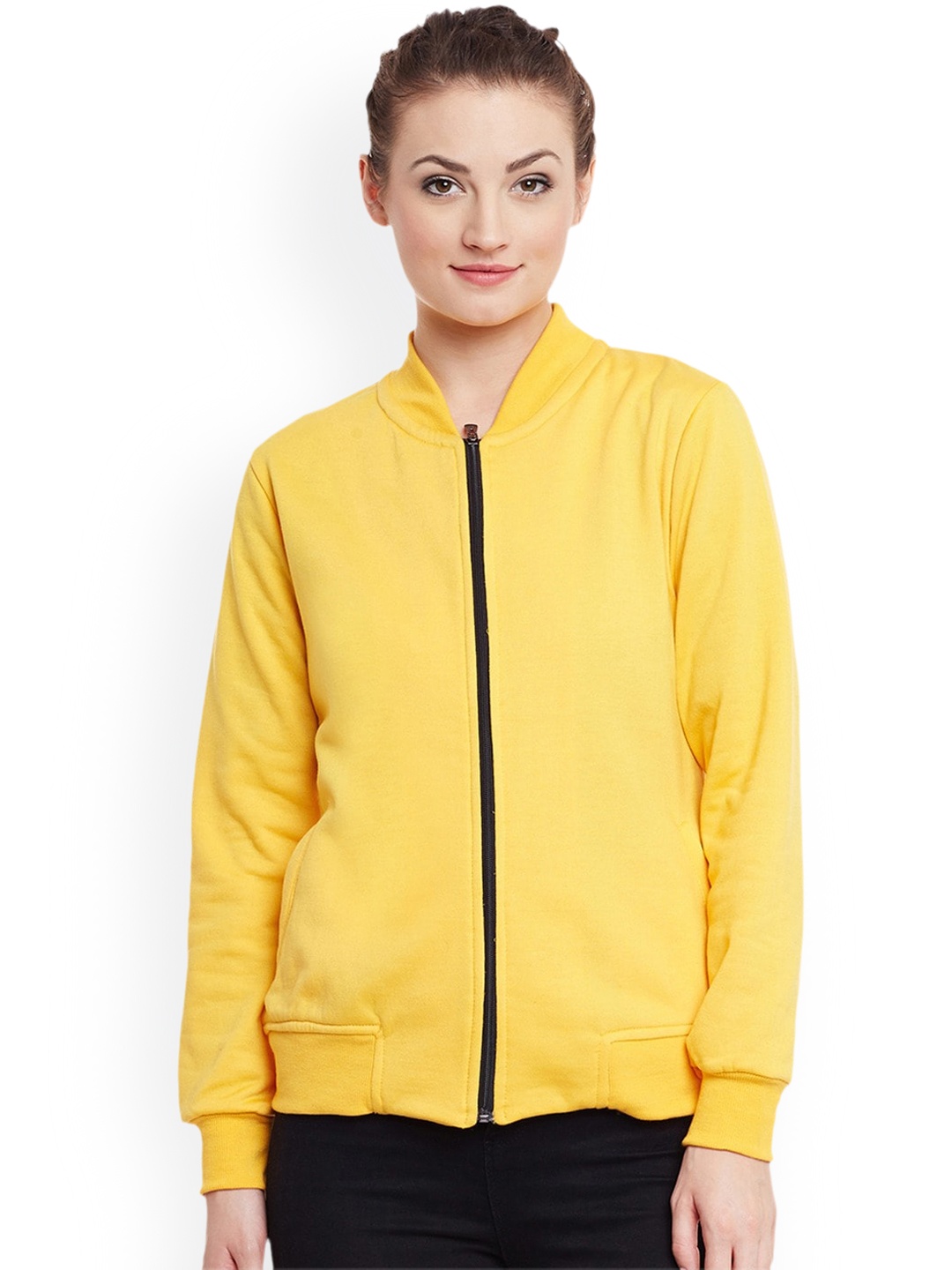 

BAESD Colourblocked Fleece Lightweight Open Front Jacket, Yellow