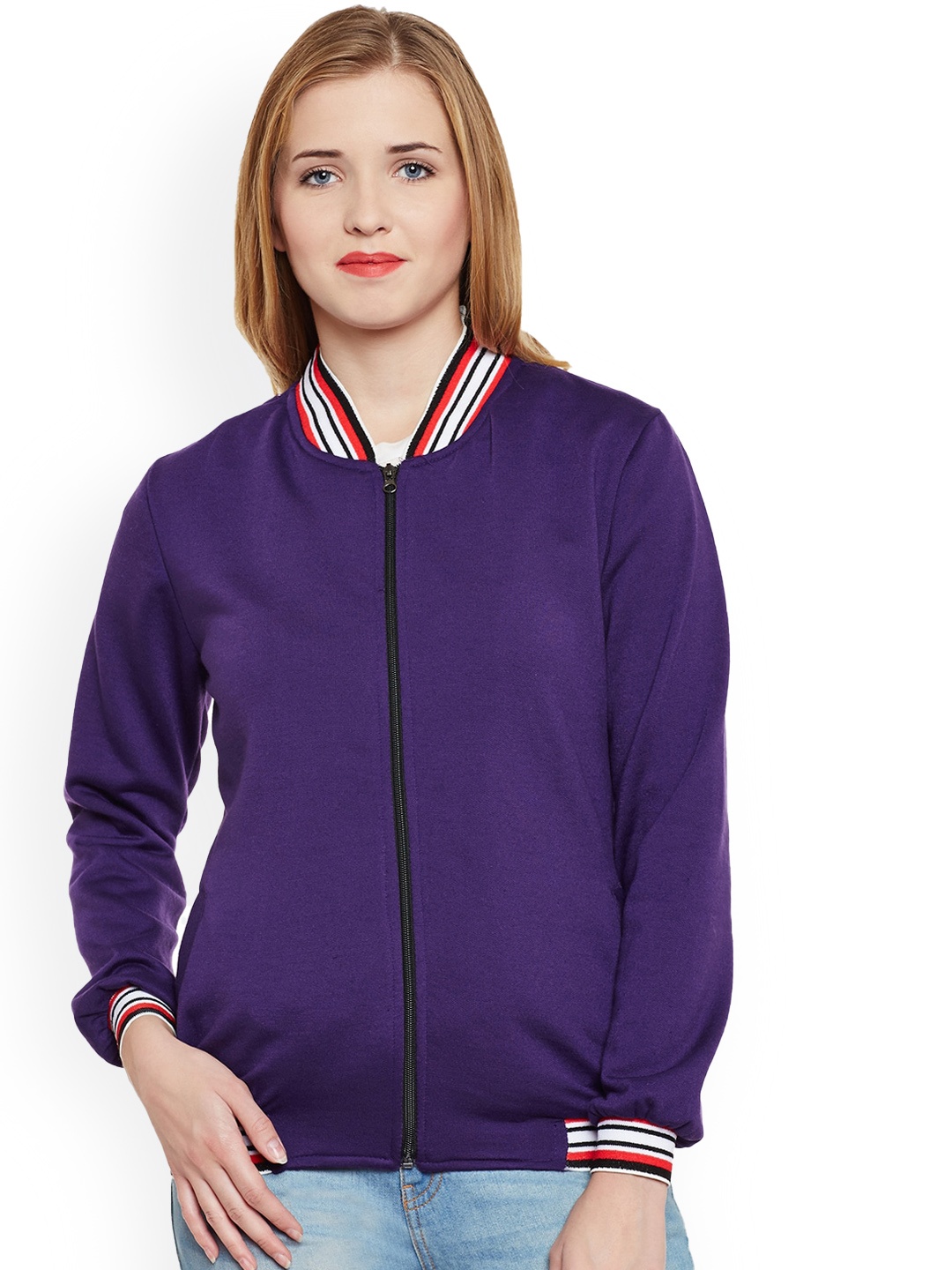 

BAESD Fleece Lightweight Bomber Jacket, Purple