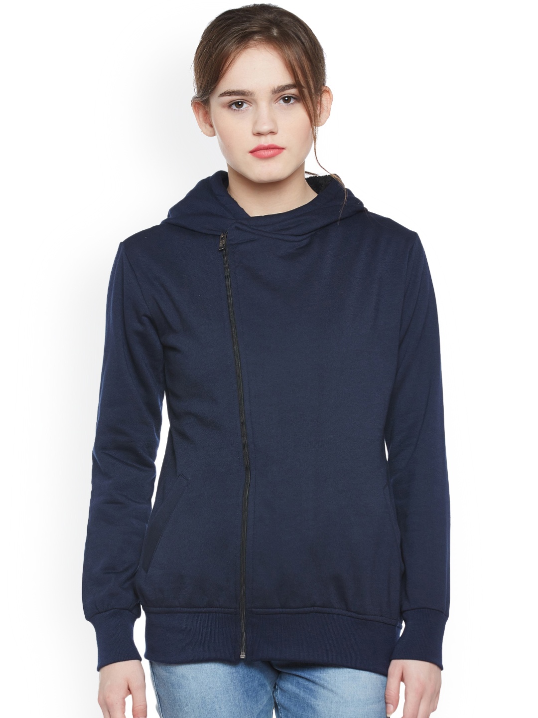 

BAESD Fleece Lightweight Hooded Bomber Jacket, Navy blue