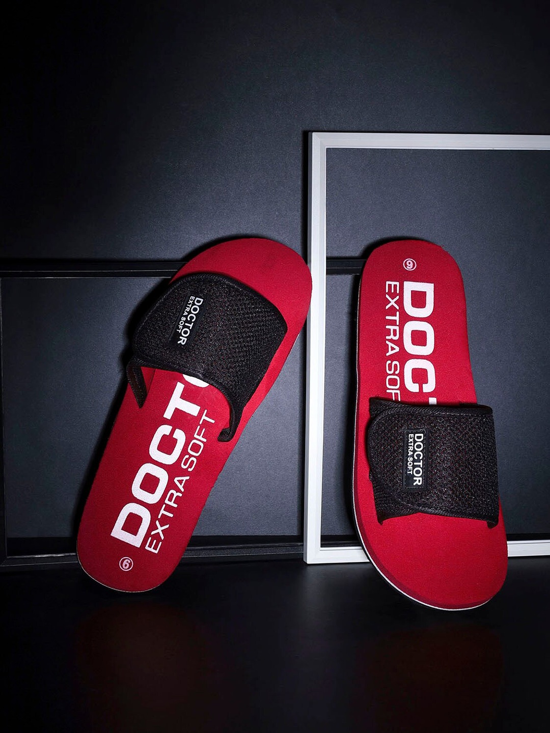 

DOCTOR EXTRA SOFT Women Textured Orthopedic Non Slip Sliders, Red