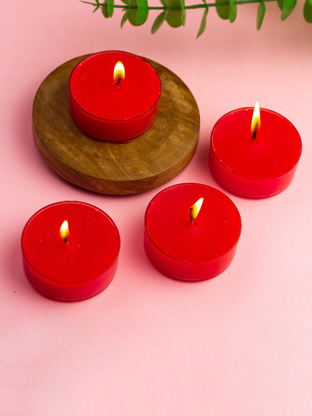 

AuraDecor Red 4 Pieces Scented Soy Wax Jumbo Tealight Candles