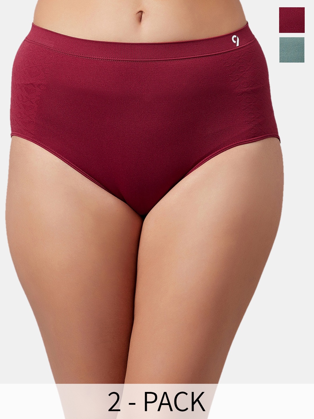 

C9 AIRWEAR Seamless Pack Of 2 High Rise Hipster Briefs, Maroon