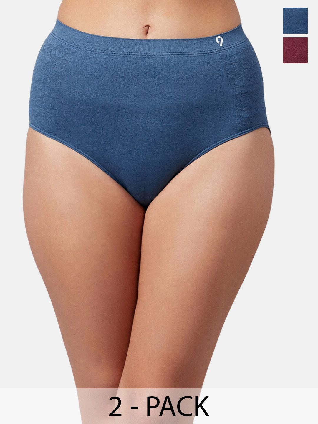 

C9 AIRWEAR Pack of 2 High-Rise Seamless Hipster Briefs, Blue