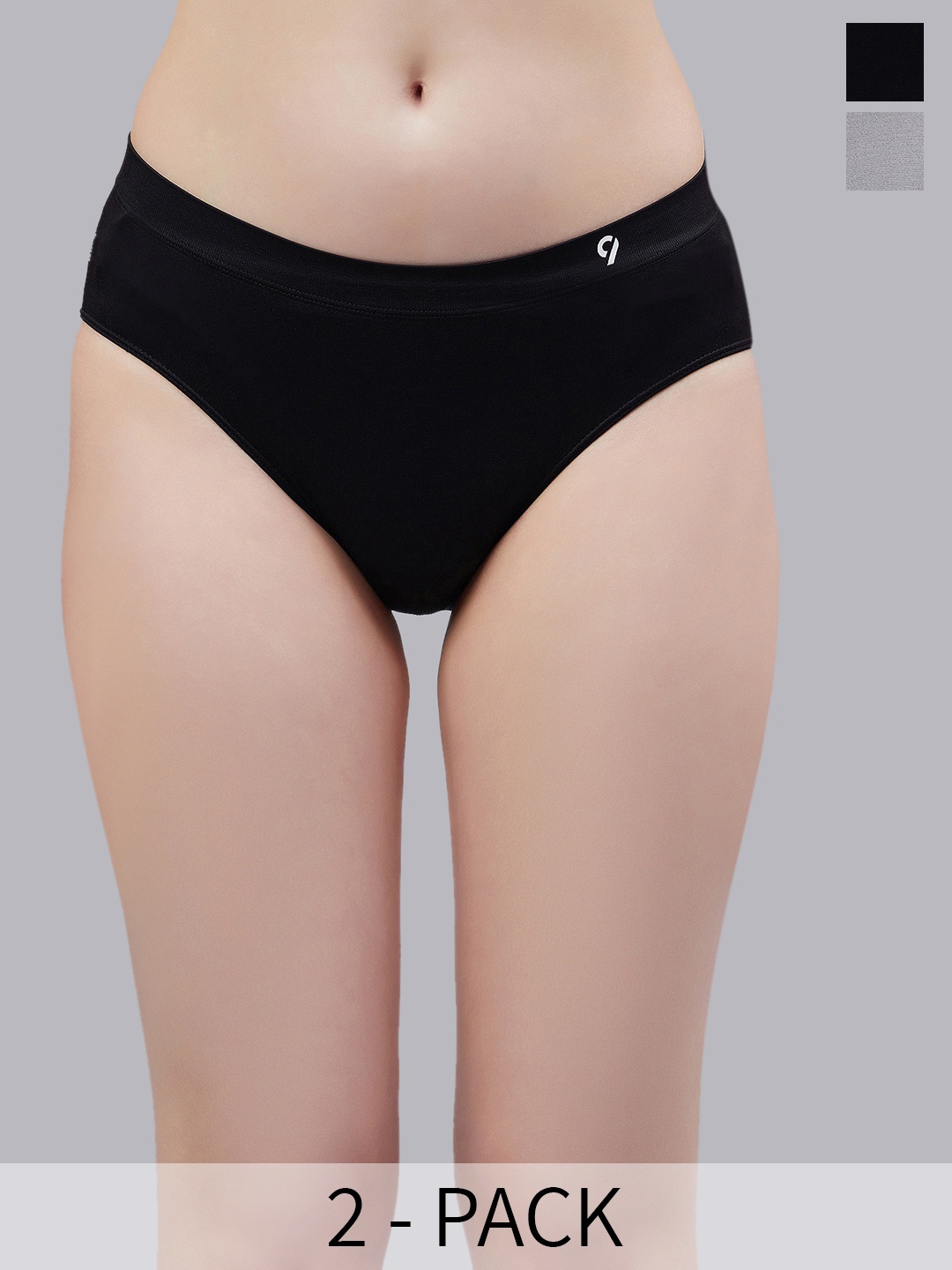 

C9 AIRWEAR Women Pack Of 2 Seamless Bikini Briefs, Grey