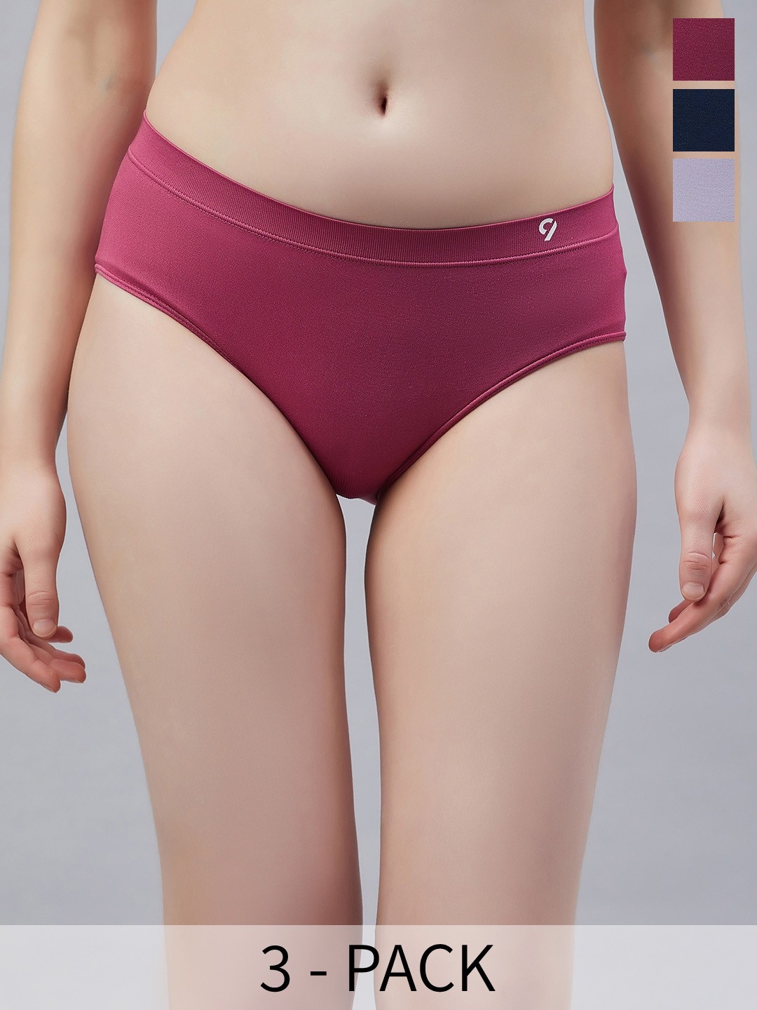 

C9 AIRWEAR Seamless Pack Of 3 Bikini Briefs, Maroon